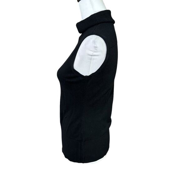 Calvin Klein Black Sleeveless Turtleneck Lightweight Sweater Sz Small - Picture 4 of 11